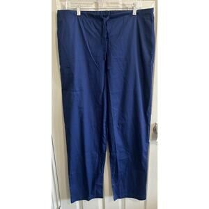 WonderWink Scrub Pants Large Unisex Blue Classic‎ Fit Pockets Work Flex (RR)